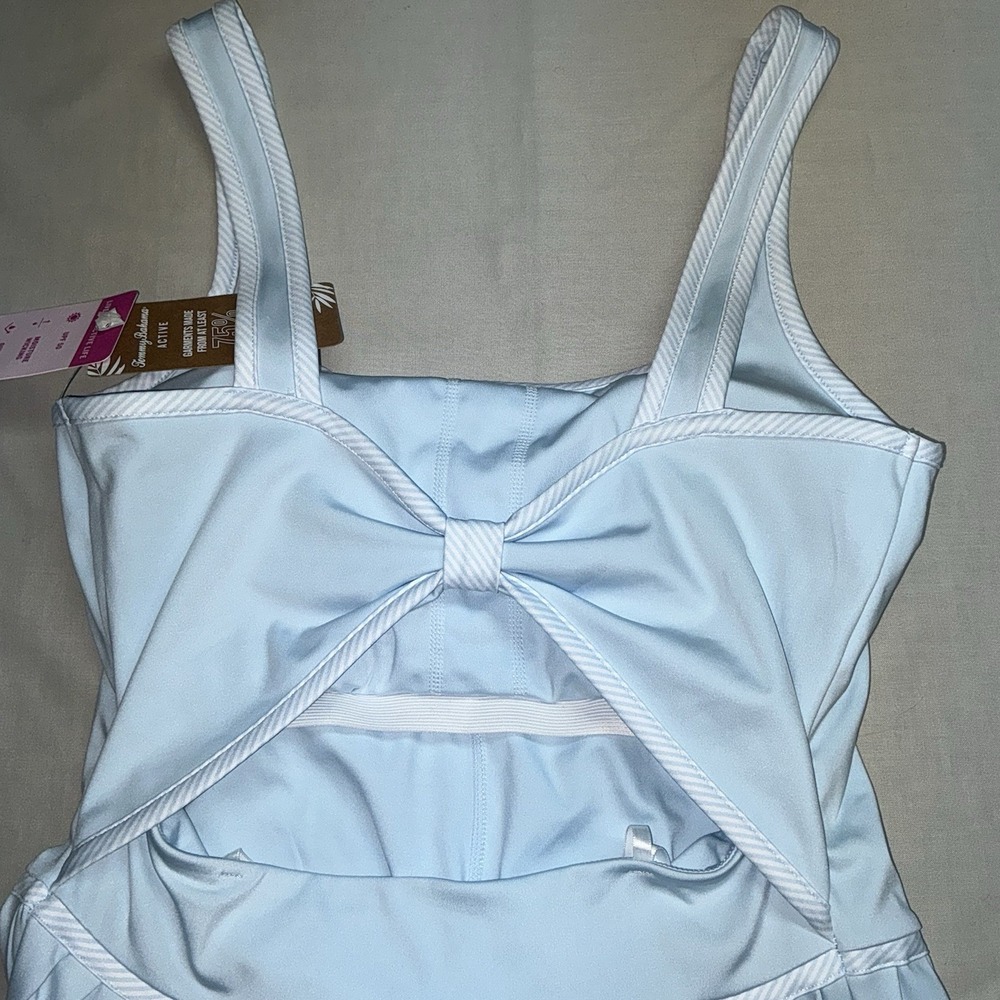 Tommy Bahama Womens Blue Pleated Active Tennis Dress Cutout Back S NWT - Picture 10 of 10